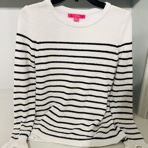 Lilly Pulitzer White and Navy Striped Sweater